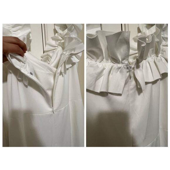 Cololura Sexy Long Off Shoulder Ruffles Stringy Selvedge Mermaid Bodycon Dress - Picture 9 of 15